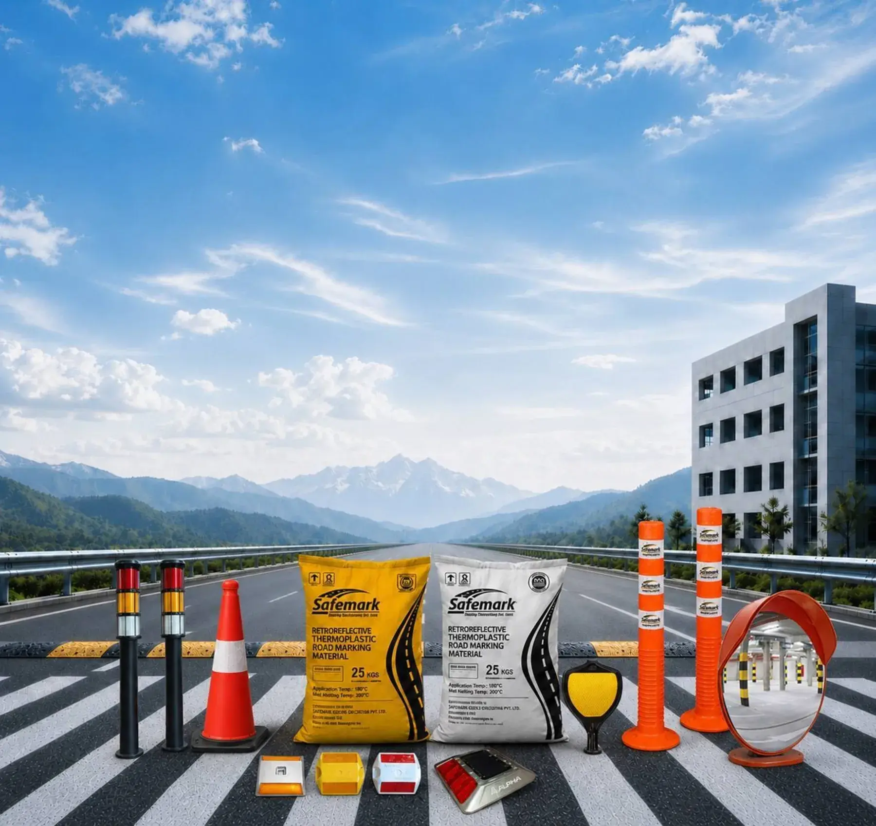 Road safety, road marking and construction products supplied by Birat Business House
